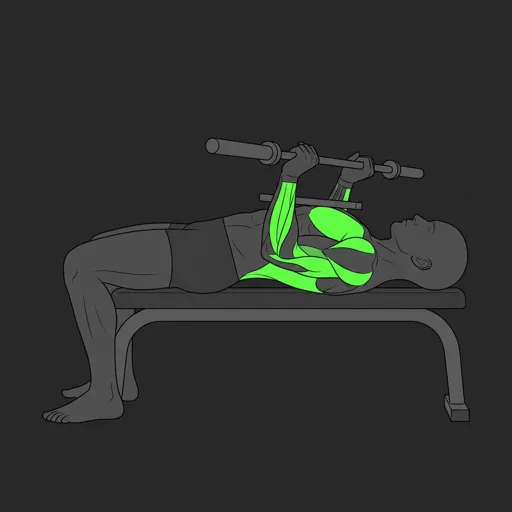 Board Press: bottom position, bar resting on boards