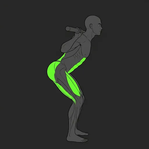 Good Morning: hinged forward, torso near parallel to floor