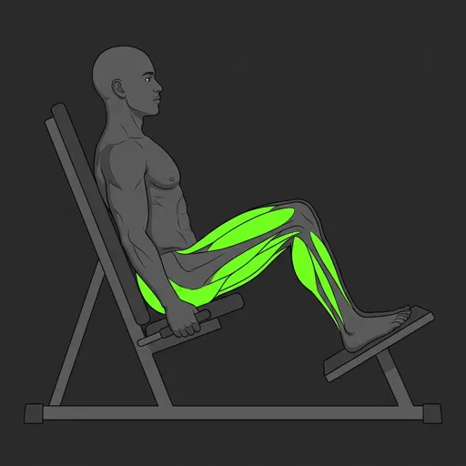 Leg Press: bottom position, knees at 90 degrees