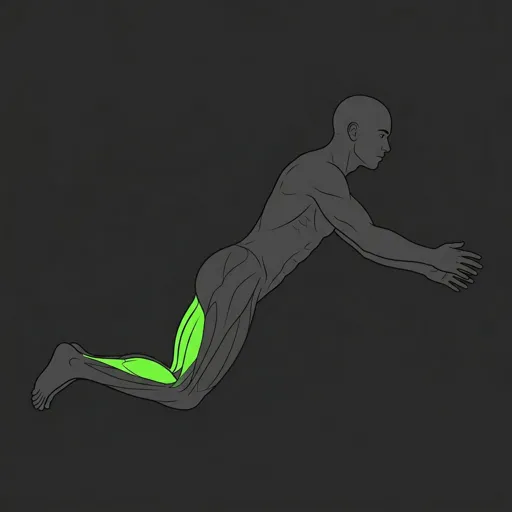 Nordic Hamstring Curl: lowered position, body near parallel to floor resisting gravity