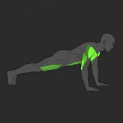 Push-Ups: bottom position, chest near ground
