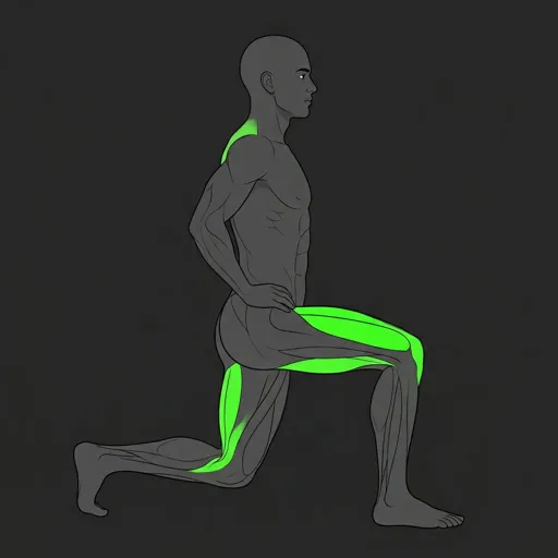 Reverse Lunge: stepped back, deep lunge position