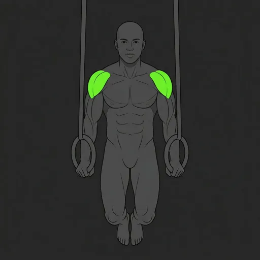 Ring Dips: bottom position, elbows past 90 degrees on rings