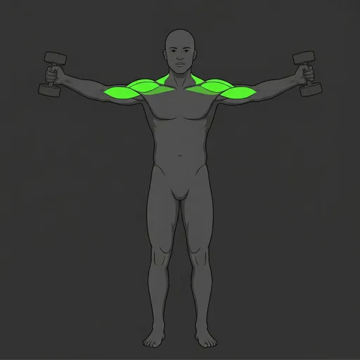 Lateral Raise: dumbbells raised laterally to shoulder height