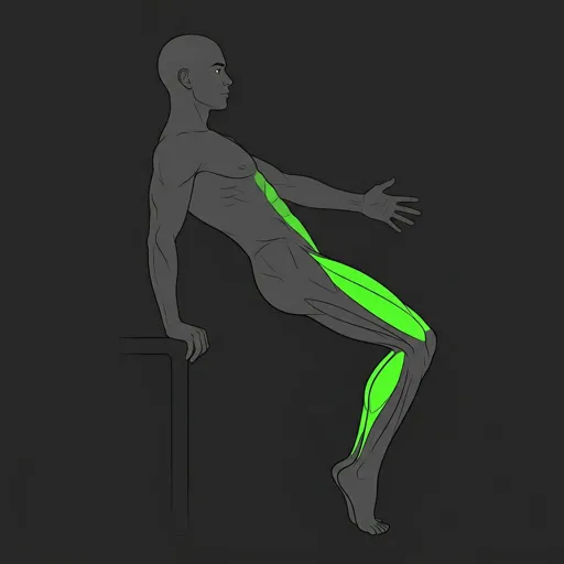 Sissy Squat: leaning back, knees forward, deep quad stretch