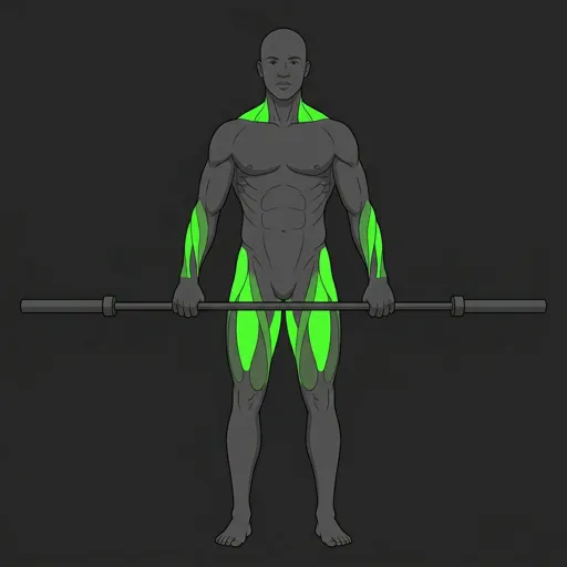 Snatch Grip Deadlift: lockout position, standing tall with wide grip