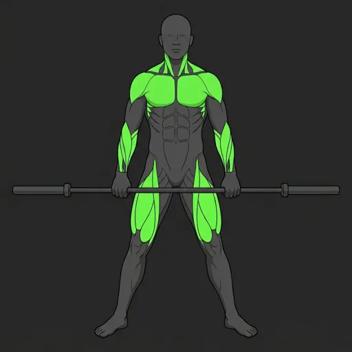 Sumo Deadlift: lockout, standing tall with bar at hips